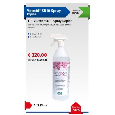 Promozione 1+1 VIROXID SD10 Spray Rapido